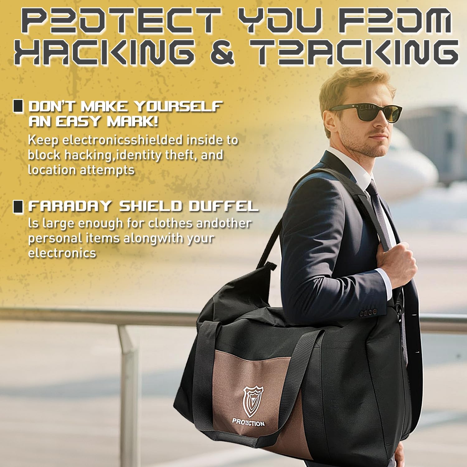 Faraday Duffel Bag Military-Grade RF Shielding for Large Electronics & Mobile Devices Travel Protection Signal Isolation Data Privacy - Image 3