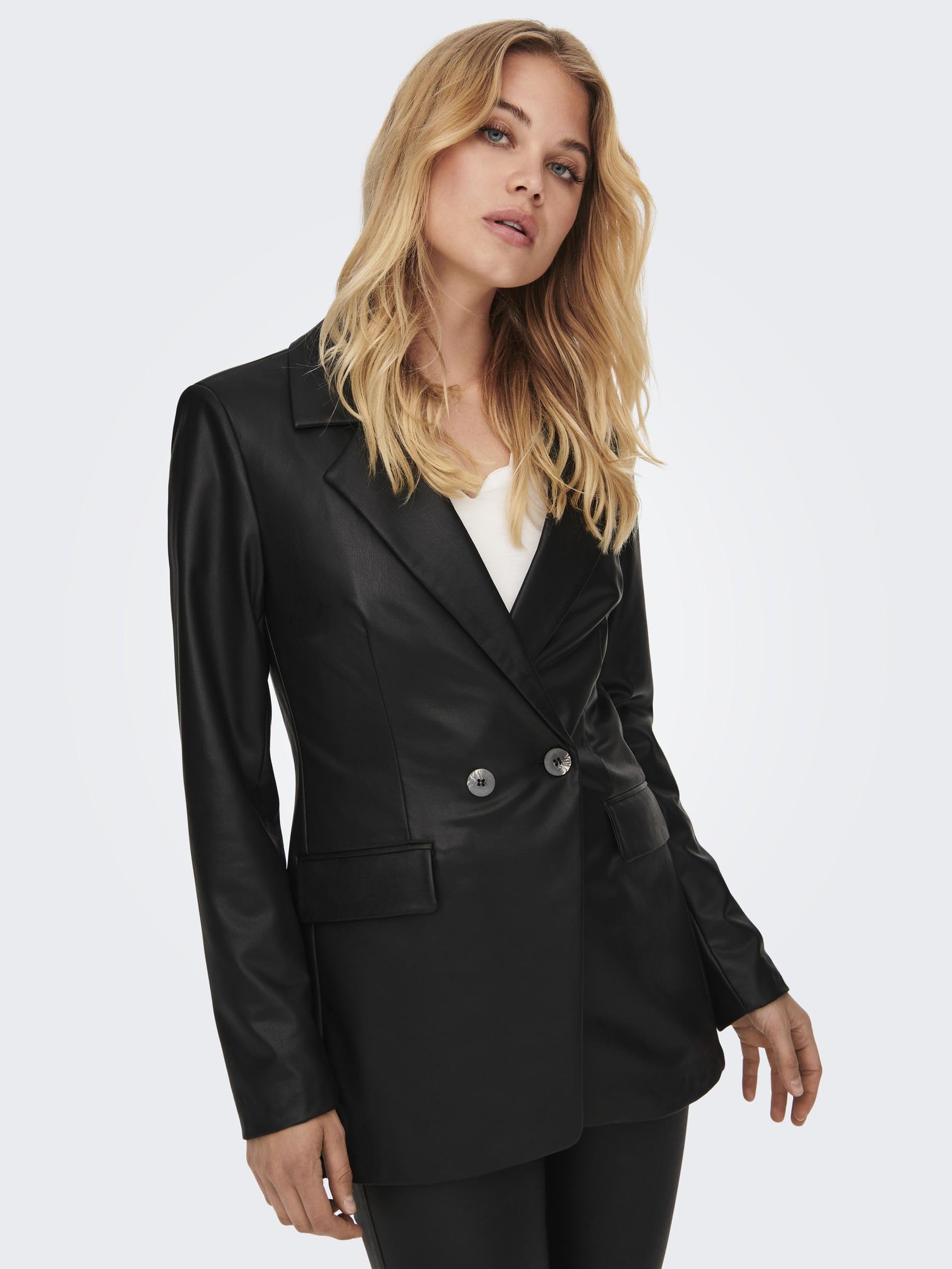 ONLY Onlpapaya Faux Leather Fit Blazer CS Otw Mujer