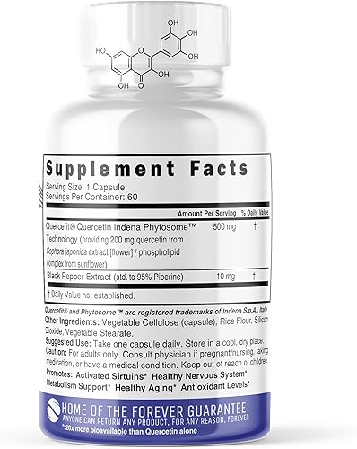 Miniatura 2 de Nature's Fusions Nutri Phytosome de quercetina liposomal con piperina - patentado 20 veces más biodisponible que los suplementos de quercetina -