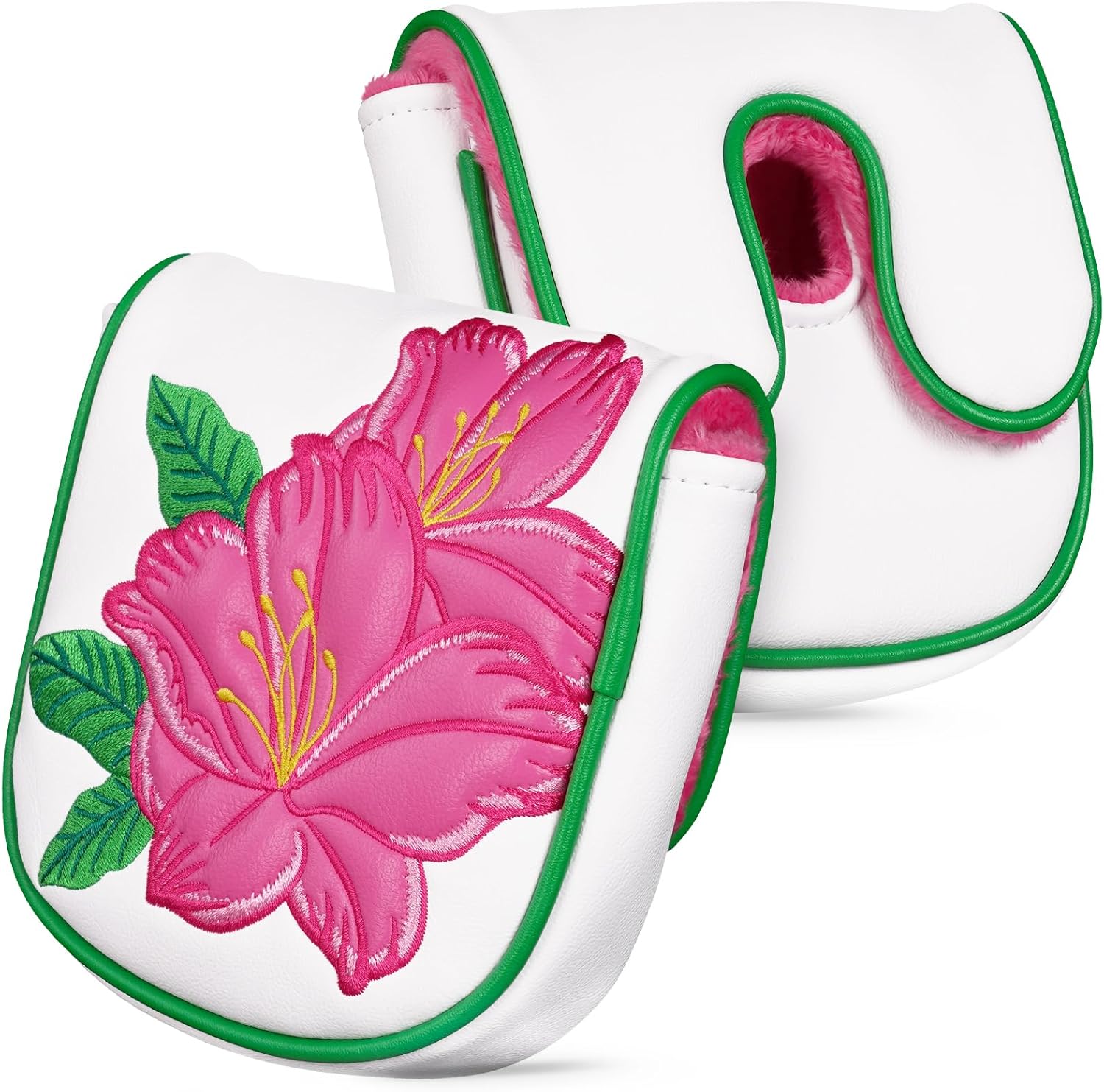 Golf DF3 Mallet Putter Cover Golf Club Head Cover Golf Head Cover Driver Flower Embroidery