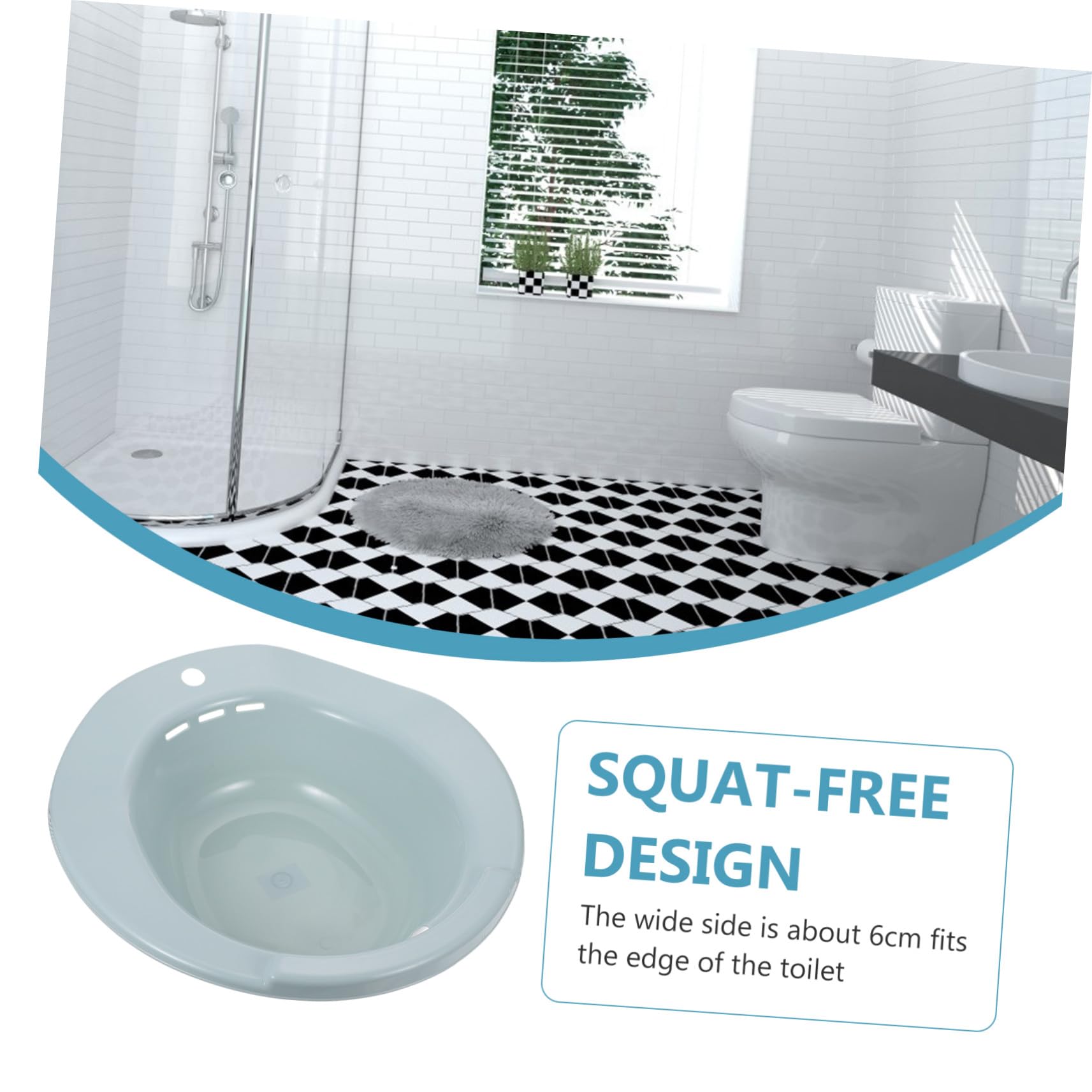 Baño portátil para mujer, color azul con asa, recuperación postoperatoria, ideal para embarazadas y ancianos, higiene personal, fácil de limpiar, cómoda solución de baño