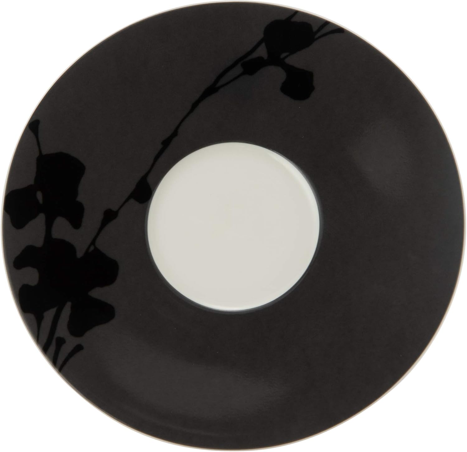 Narumi 51230-5562 Cup Saucer, Black Plant, Black, 4.7 inches (12 cm), Espresso, Made in Japan