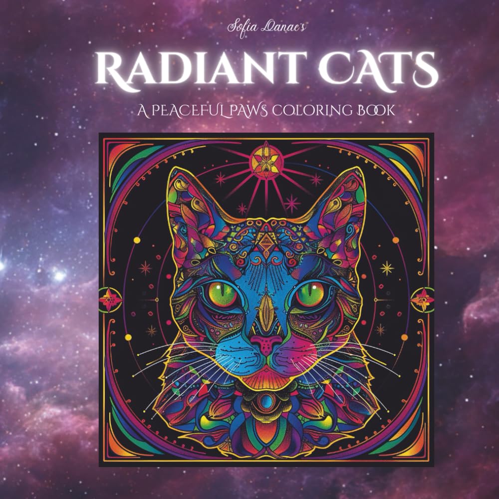 Radiant Cats: A Peaceful Paws Coloring Book Volume 4