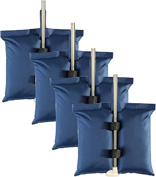 Weight Bags for Pop up Canopy Tent, 4PCS Leg Weights Sand Bags for Instant Outdoor Sun Shelter Canopy Legs, Heavy Duty Stability Sandbag Weighted Feet Bag