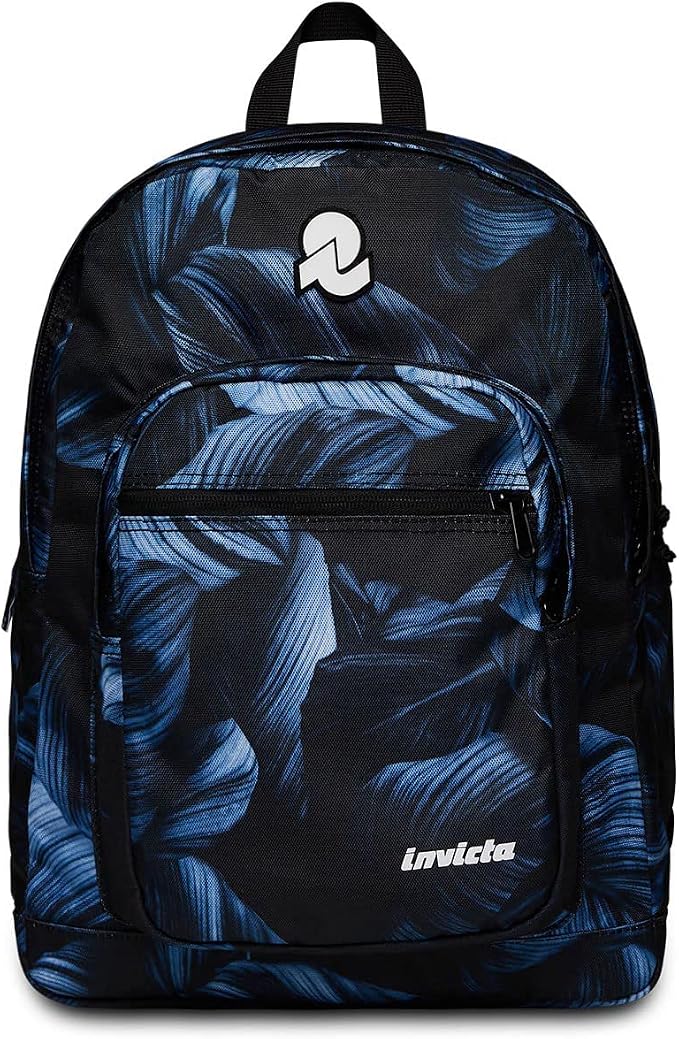 Invicta Zaino Carlson 24L – Nero Scintillante, Scomparto PC 14”, Tasca Borraccia, Per Scuola Media E Superiore