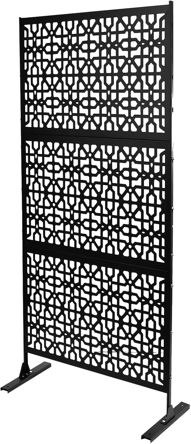 Amazon.com : Metal Privacy Screen - Patio Divider with Stand ...