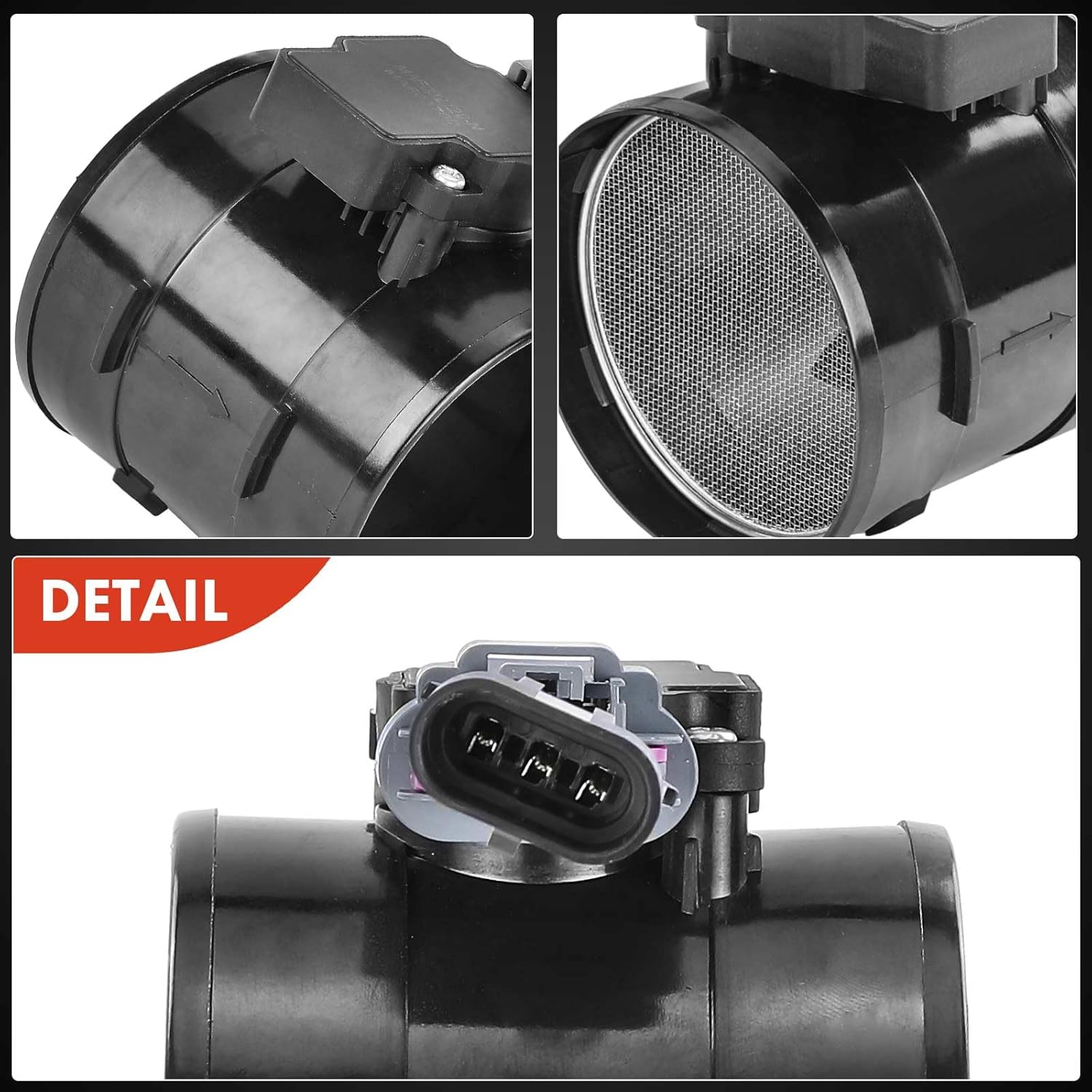 A-Premium Mass Air Flow Sensor Meter Assembly W/ 3Pins [OHV, 6,8Cyl 4.3 5.0 5.7 7.4L] Compatible with Cadillac & Chevy & GMC, fits C/K Class C2500, Escalade, K3500, Savana, Tahoe, Express & More