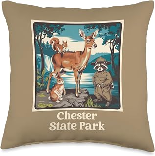 Retro Chester State Park South Carolina Vacation Souvenir Throw Pillow
