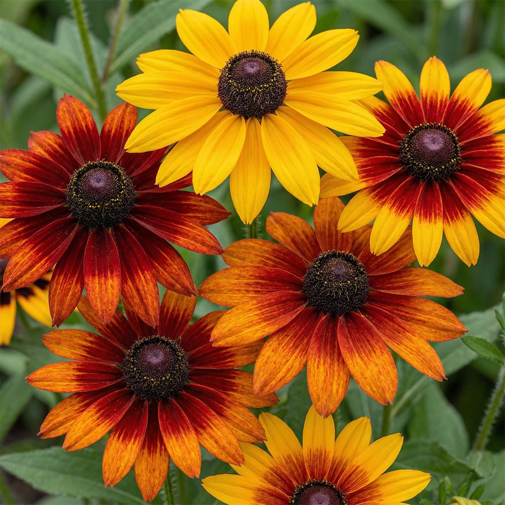 Rudbeckia Seeds – Black-Eyed Susan Gloriosa Daisies Mix – Vibrant Yellow, Gold & Red Summer Flowers – Tall Border Plants – Pollinator Friendly – Easy Grow Annuals