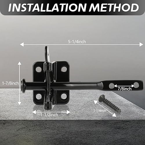 Miniatura 2 de Pestillo de puerta autoblocante para valla de madera resistente, cerradura automática de puerta de palanca de gravedad con cierres más largos y