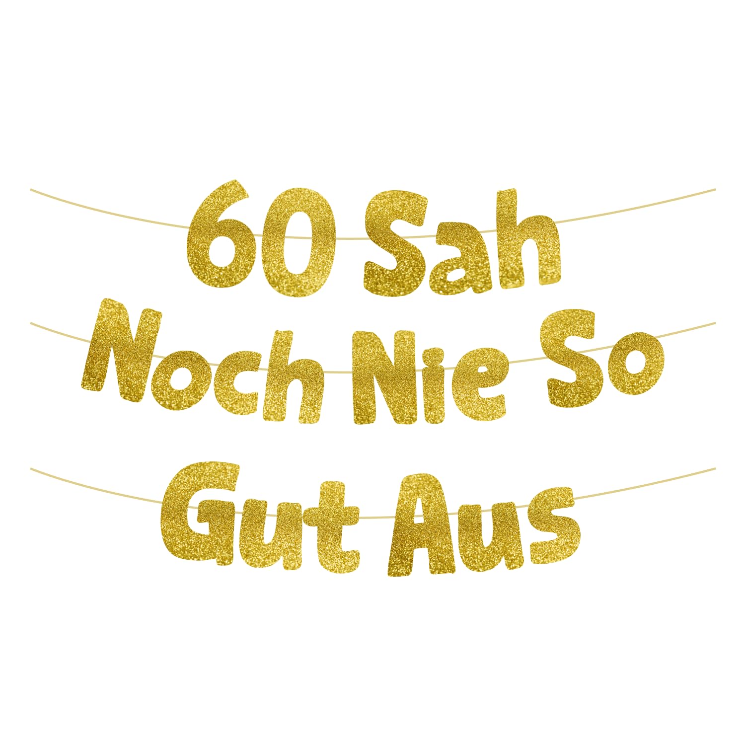 HUKUMA 60 Sah Noch Nie So Gut Aus,Lustige Banner 60 Geburtstag,60 Geburtstag Frau Mann,Geschenke Partyzubehör Jubiläum Frauen