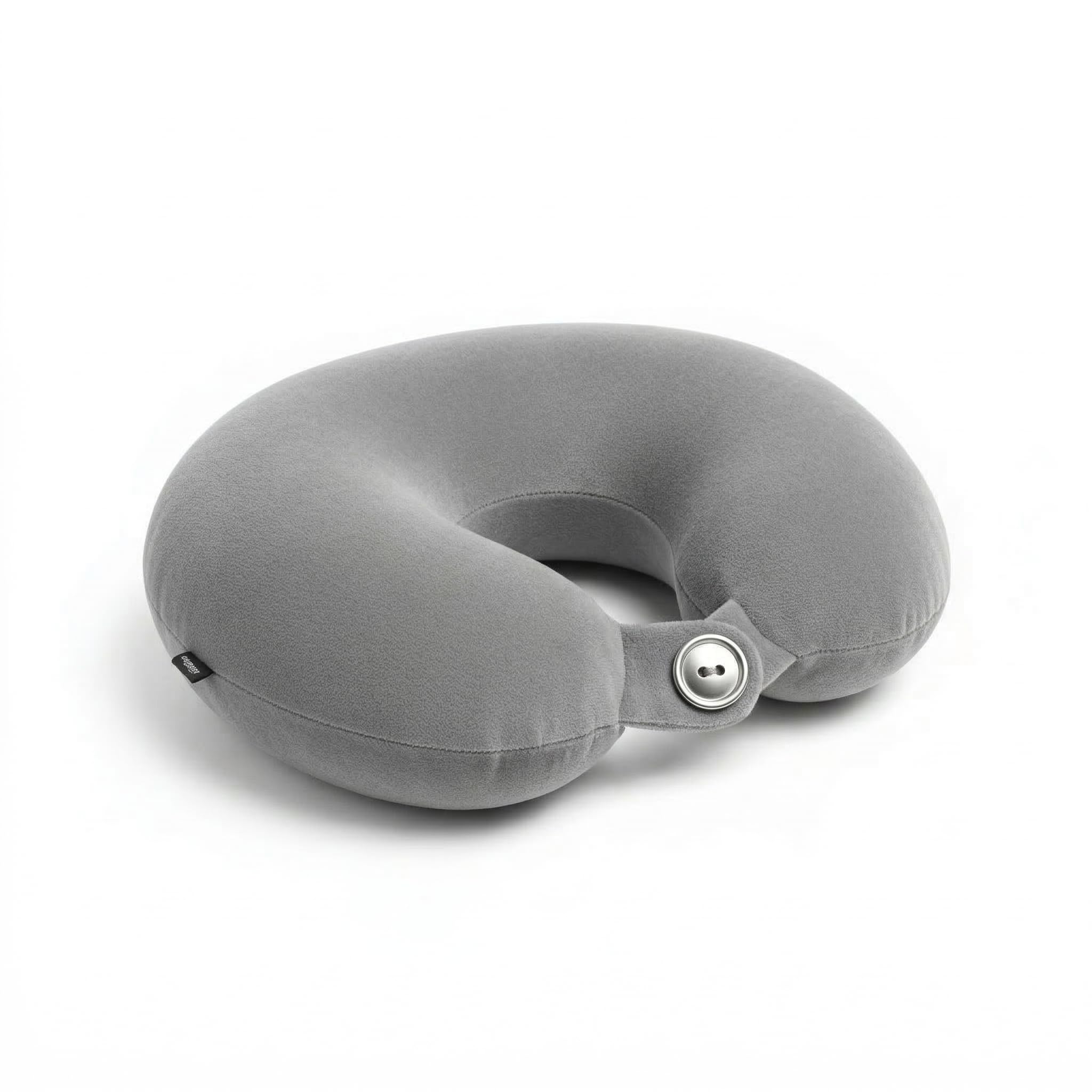 Grey U Shape Neck Pillow | Soft Thread Fabric Travel Cushion with Button Closure | Premium Fiber Filled Portable Neck Rest for Comfortable Travel, Office Breaks & Everyday Relaxation-image-32
