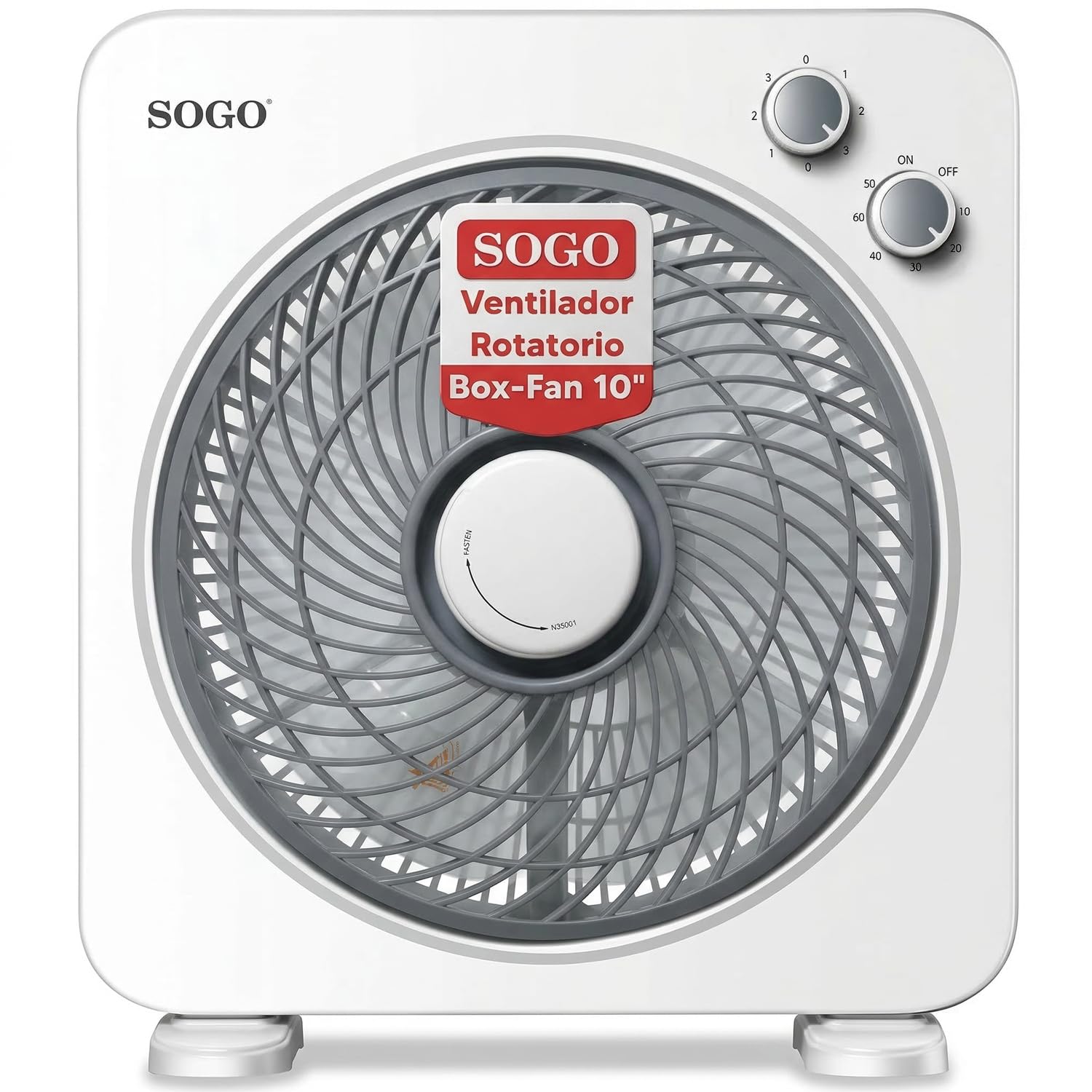 Ventilateur de sol silencieux Sogo à grille rotative et 5 pales