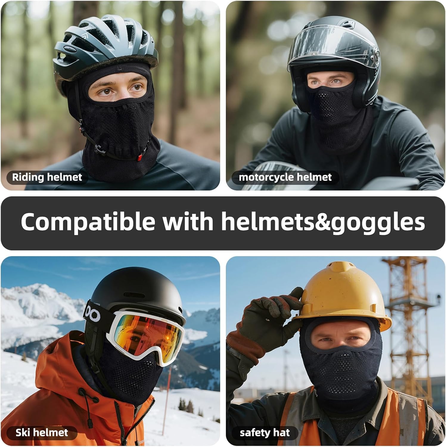 Lightweight Motorcycle Balaclava for Men and Women - Ski Face Mask with Quick-Dry Lining for Skiing, Cycling, Hiking - Image 4