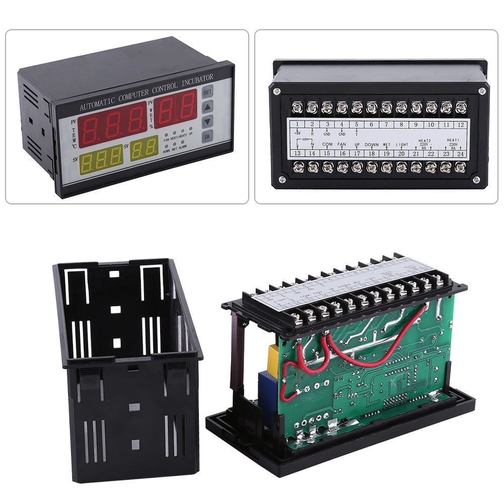 Fdit Controlador de Temperatura Multifuncional Controlador de Humedad de Temperatura de termostato de lncubadora automática