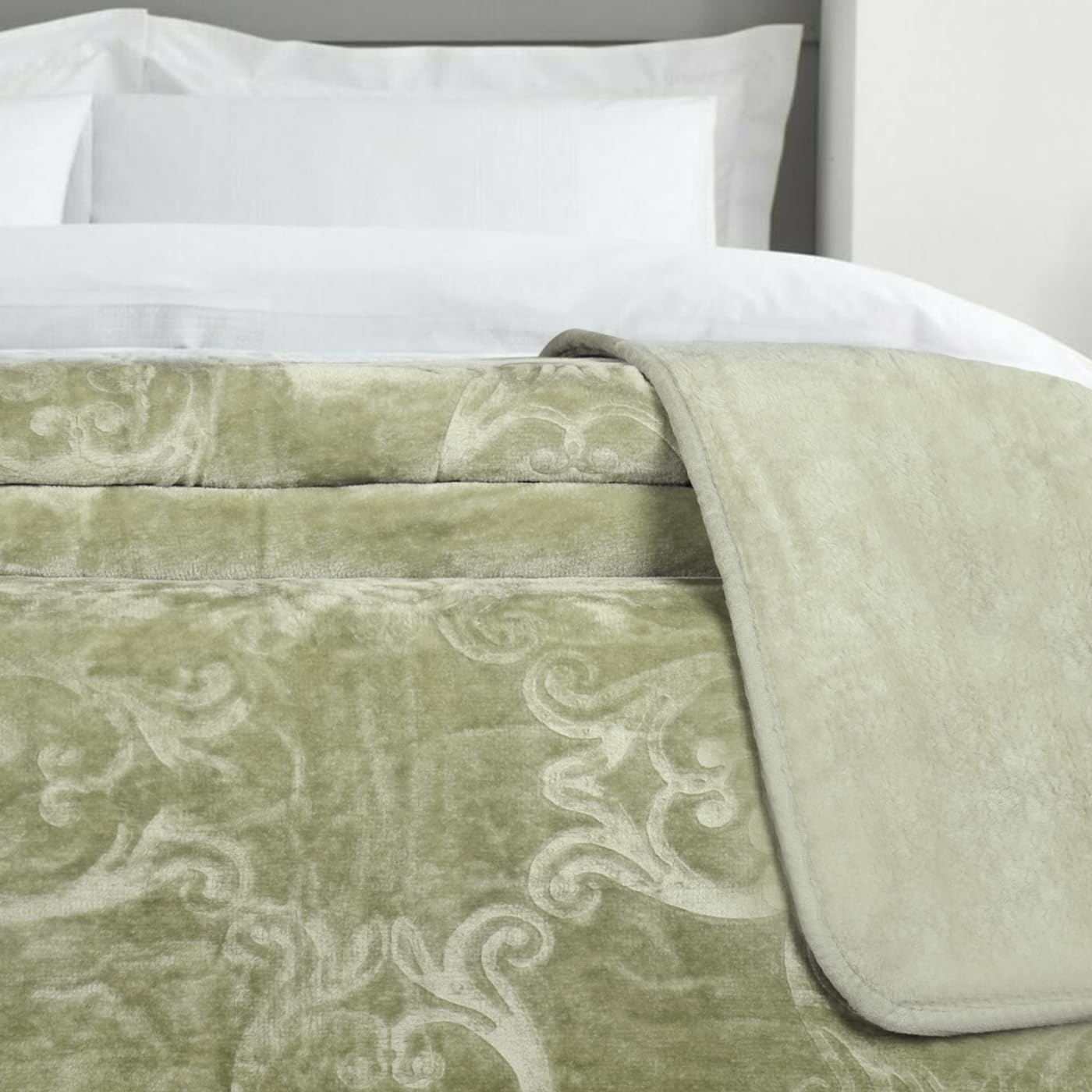 MERCURY TEXTIL-Manta para Sofá de 180x230 cm, Manta Caliente para Cama Reversible, Manta Grande Multiusos Suave, Gruesa. (Khaki)