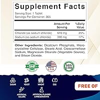 Vista 2 de Vitamatic Cloruro de Sodio 1000mg – 365 Tabletas Reponedor de Electrolitos y Soporte de Hidratación – Sin OGM, Sin Gluten