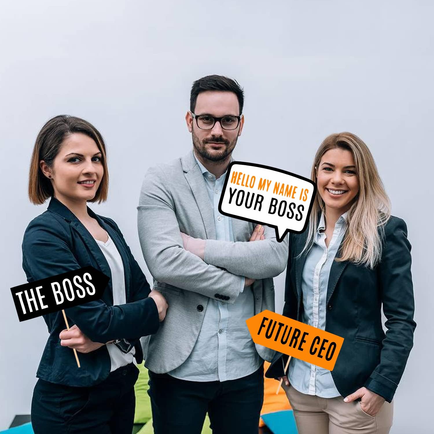 29 pcs Office Party Photo Booth Props, Funny Adult Work Party for Office Birthday Party Celebration