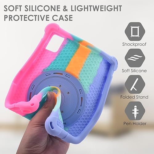 Miniatura 6 de DETUOSI Funda de silicona para TCL de 10.36 pulgadas con soporte de asa, funda de tableta de 10.36 pulgadas con soporte para bolígrafo, cubierta