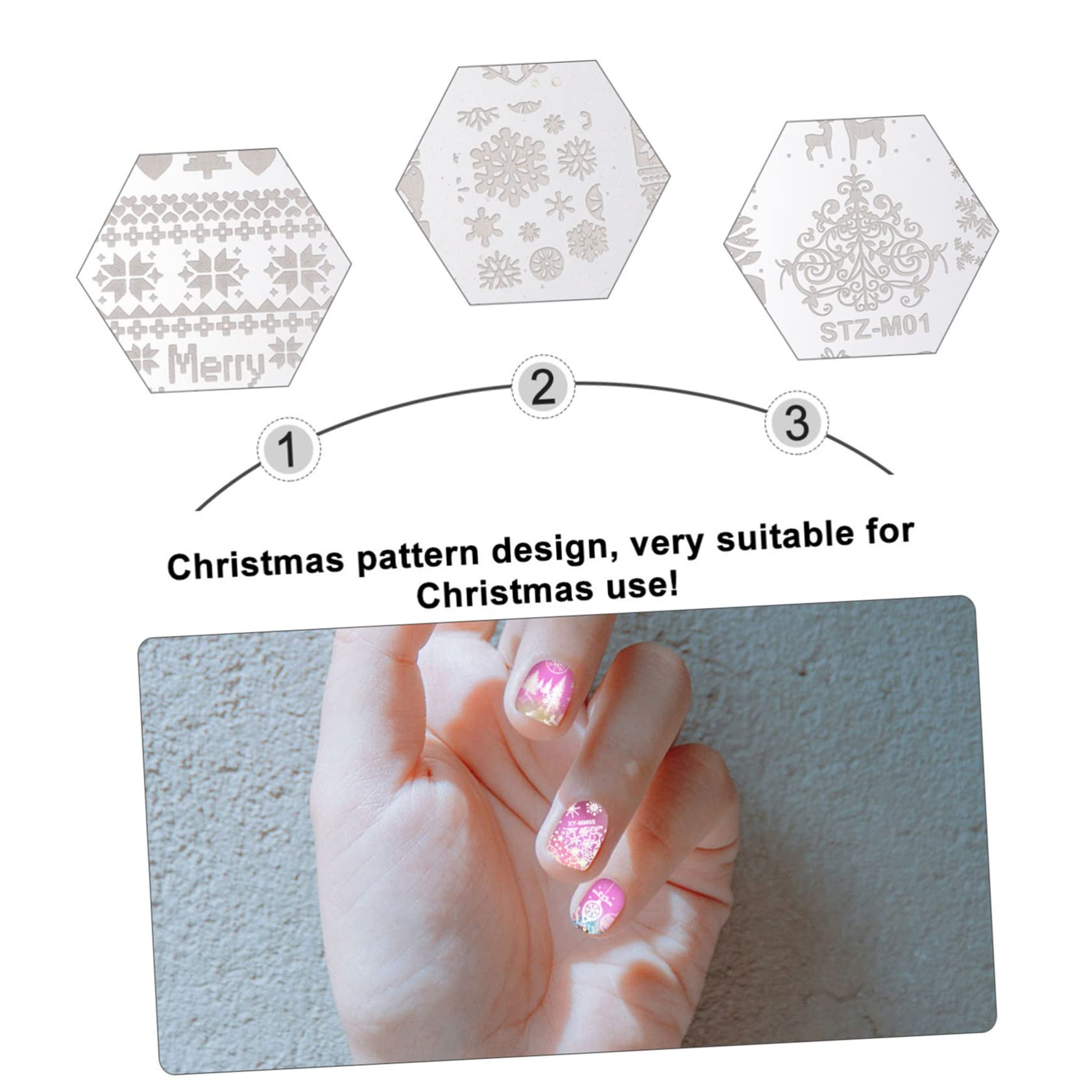 Healeved 3 Set Di Stamping Per Nail Art Natalizio Stamper Per Nail Art Piastre Per Stamping Per Manicure Modelli Per Stamping 10 Pezzi * 3