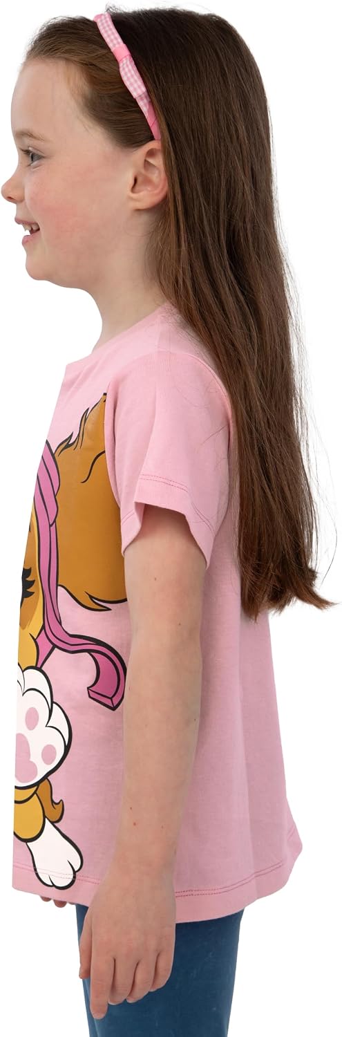 Paw Patrol Shirt 2 Pack, Girls Tops for Summer, Pack of 2 Girls Tshirt, Cotton Kids T Shirt