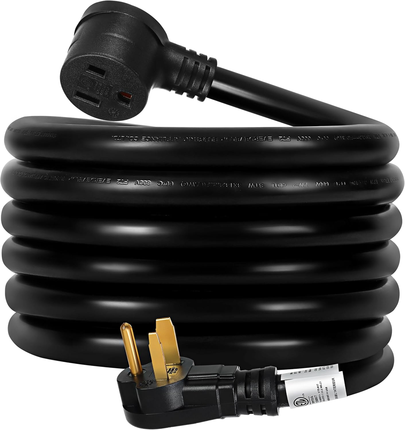 Welder Extension Cord 8 AWG, 25FT Welding Cords 40 amp, 125V/250V Welding Power Cord NEMA 6-50P/6-50R 25FT 40 amp Black