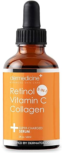 Retinol Vitamina C Colágeno  Suero antienvejecimiento súper cargado para la cara  Calidad de grado farmacéutico  Ayuda a suavizar y rellenar líneas