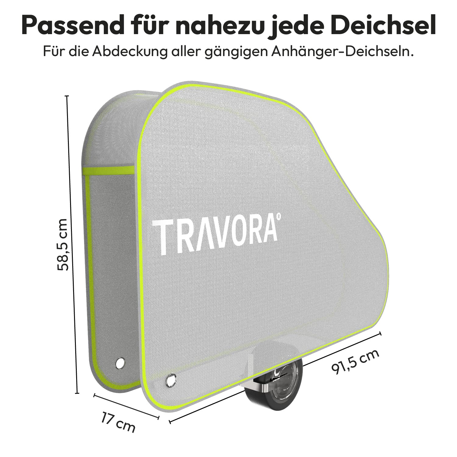 Copertura del timone per roulotte – Custodia riflettente per timone con serratura e frizione antiglione, copertura universale del timone con robuste fibbie