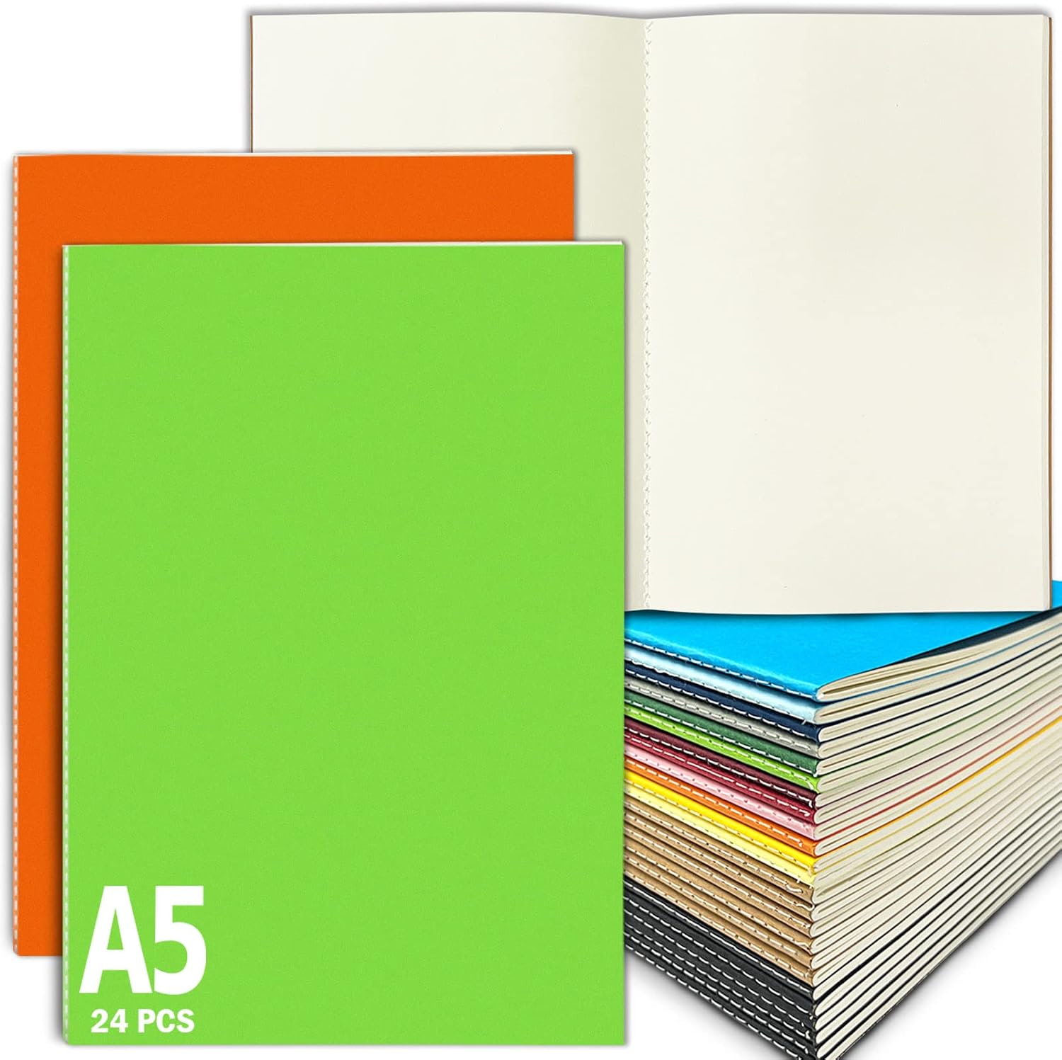 Journal Notebooks Bulk for Writing, DWIYITTN 24 Pack 60 Pages 8.3x5.5
