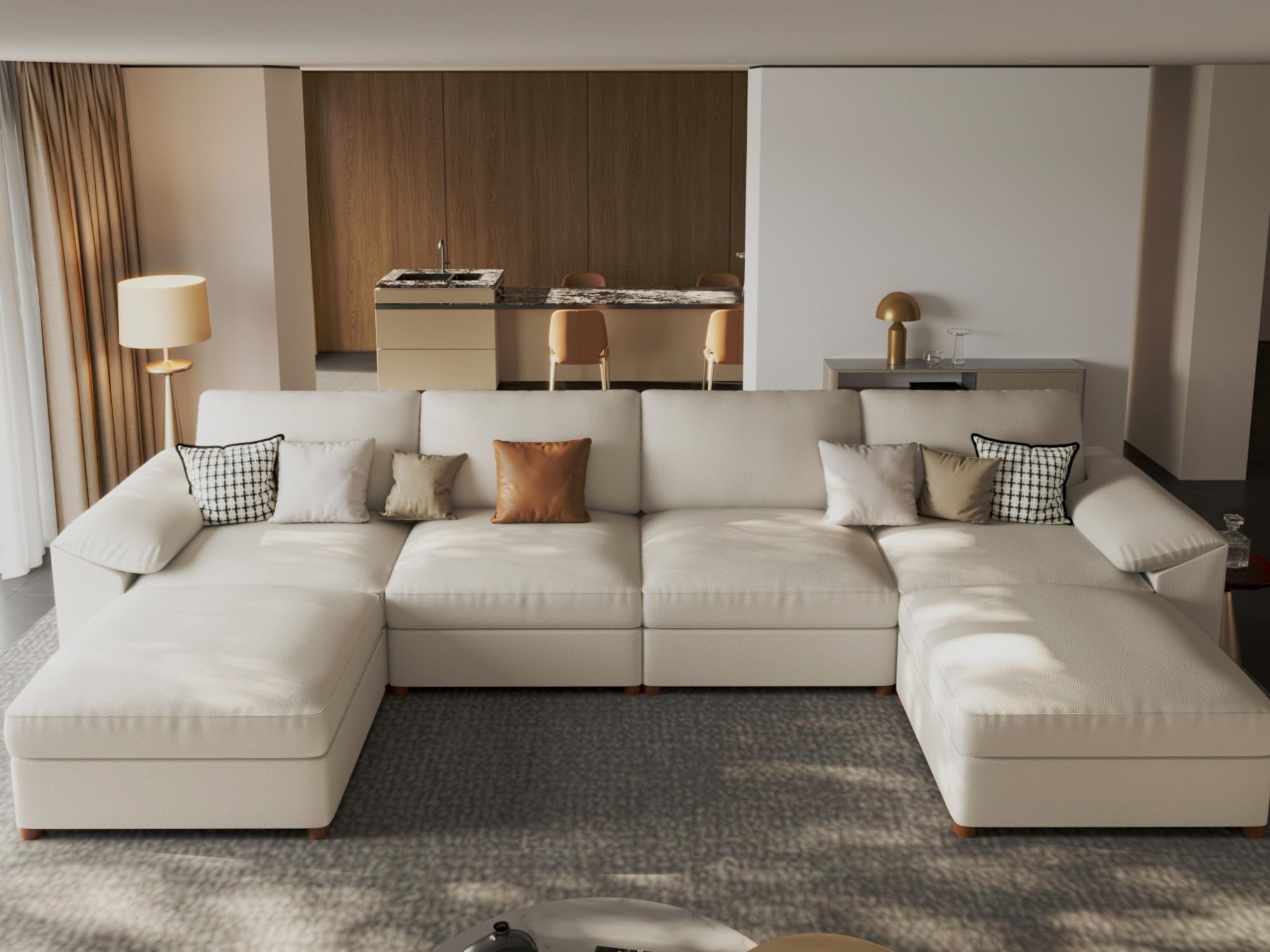 EASE MOOSE Oversized Modular Sectional Sofa Leather