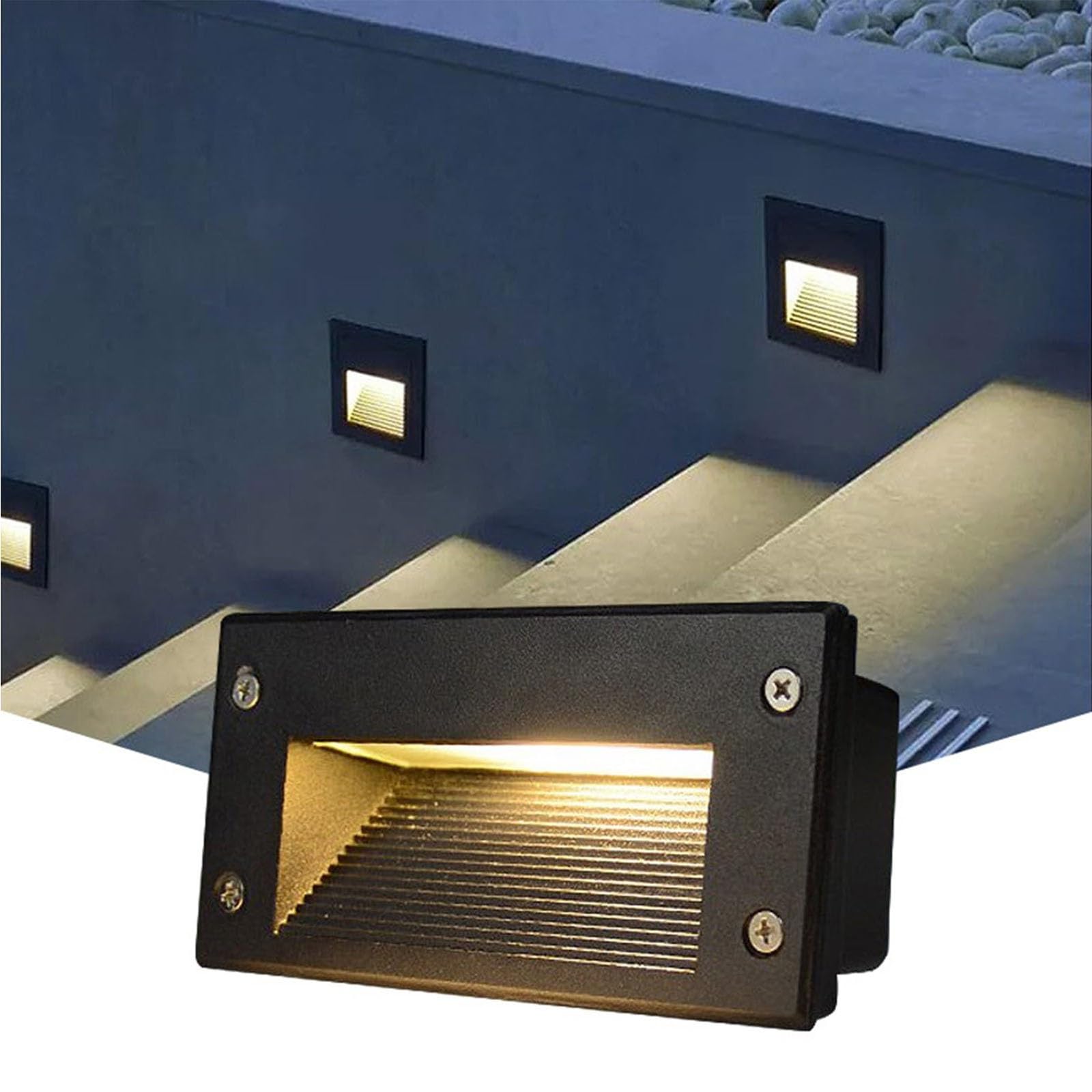 3/6W Luz De Paso Para Escaleras, Luz De Pie LED Empotrada Para Exteriores, Resistente Al Agua IP65, Luz De Pared, Luz De Pared Lateral, Luz De Paso Empotrada Para Exteriores Luz De Esquina(White,6W(AC