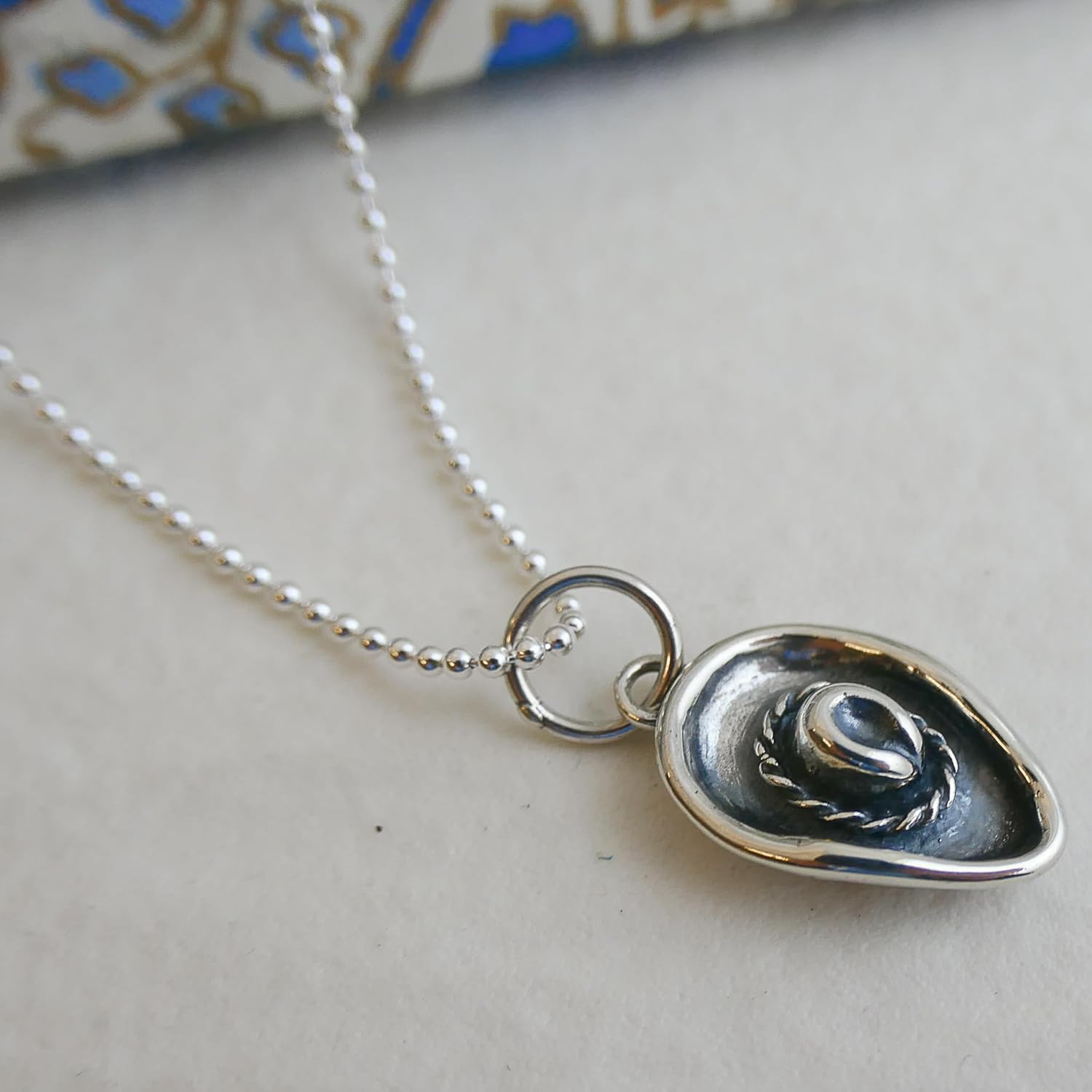 Cowboy Hat Sterling Silver Necklace 18 inches - Handmade Western Southern Jewelry Gift Ideas for Women and Teenagers Girls - Birthday Christmas Mother's Day Gift - Texas Theme - Image 9