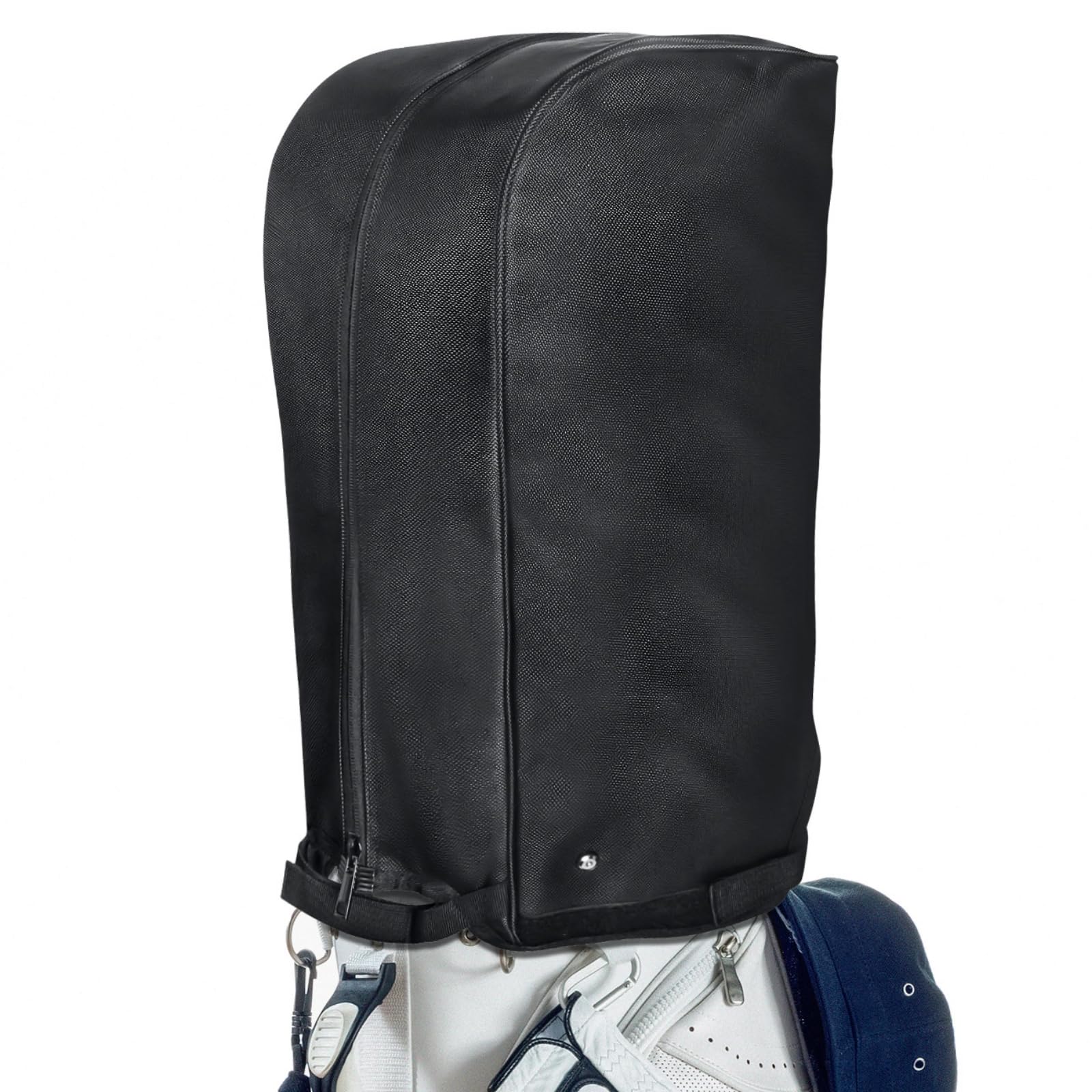 FINGER TEN Golf Bag Rain Cover with Adjustable Hood, Universal Fit Top Cover for Stand & Cart Bags, All-Weather Protection Waterproof Dustproof Protector for Outdoor Use (Upgraded-Black) Sports & Outdoors