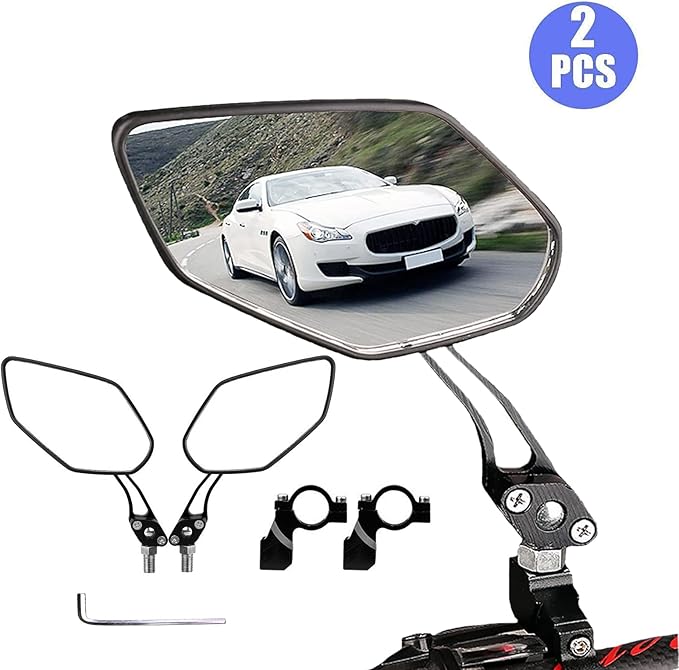 2 Pcs Bike Mirror, HD Bicycle Rear View Mirror (Suitable Handlebar 21