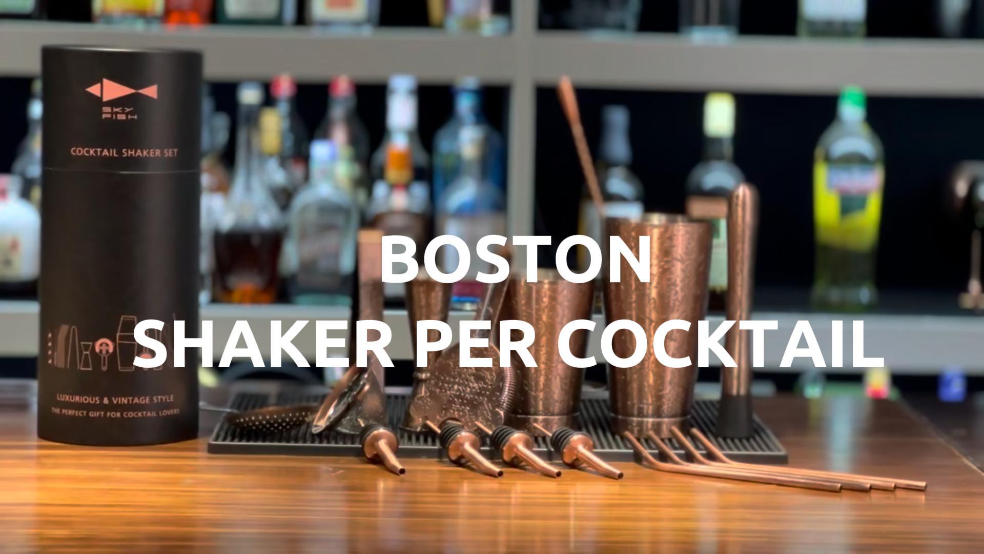 Set Shaker Cocktail 18 Pezzi Sky Fish - Acciaio Inox, Design 3D, Per Barman - Foto 3