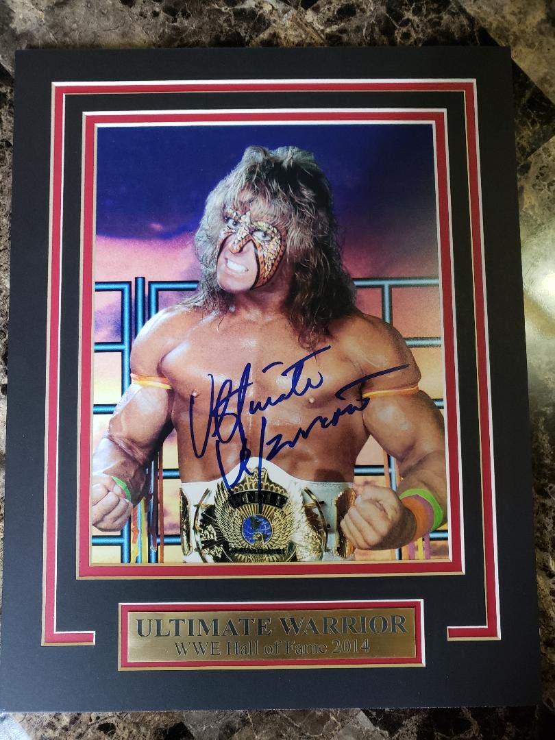WWF WWE WCW ULTIMATE WARRIOR 11X14 Matted PHOTO AUTOGRAPH at