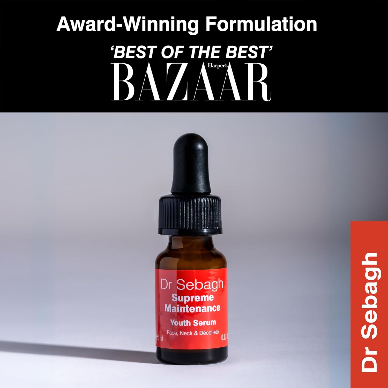 Dr Sebagh Supreme Maintenance Youth Serum (0.17 fl oz) - Award-Winning Anti Aging Resveratrol Serum for Face - Collagen-Boosting Hydrating - Advanced Resveratrol Skin Care Treatment