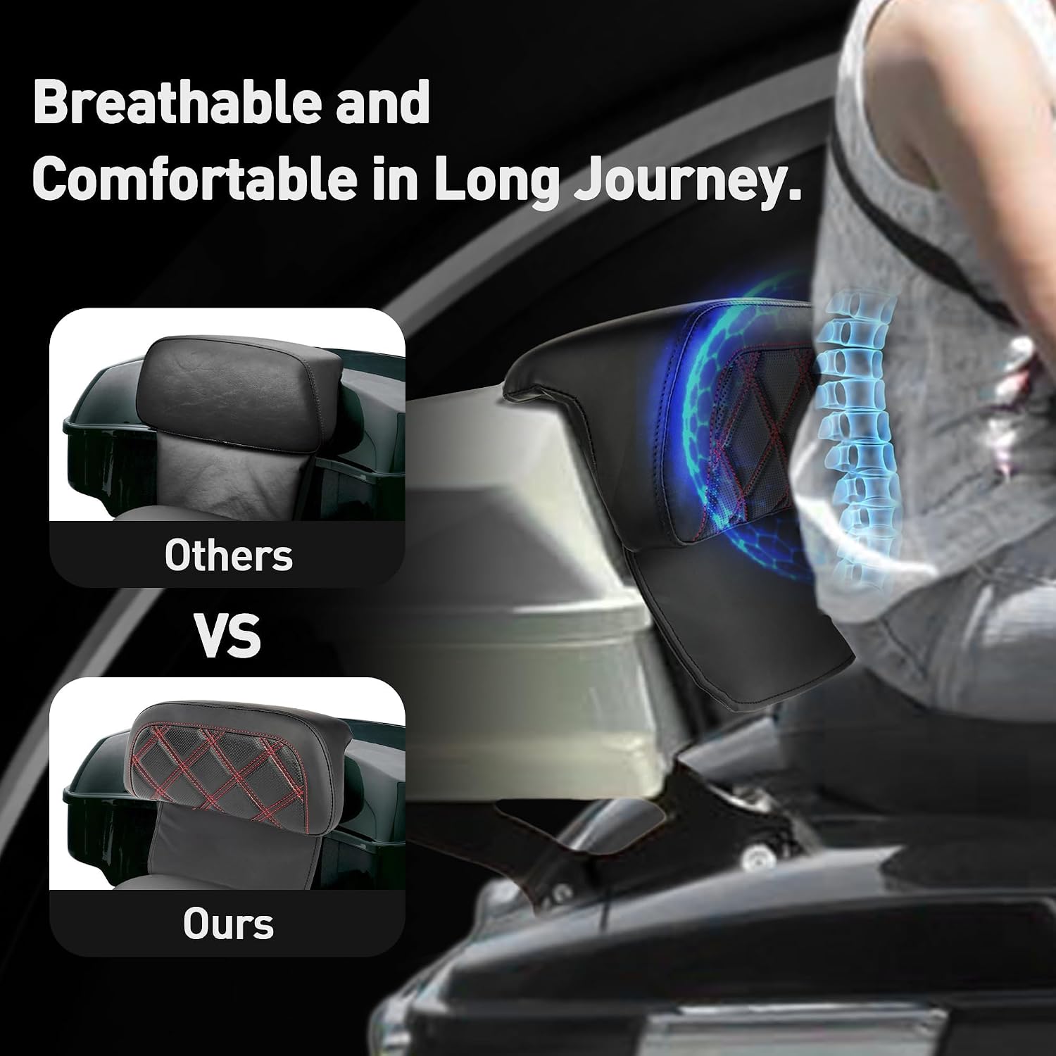 Chopped Razor Tour Luggage Pack Backrest Pad Trunk Backrest Pad for Harley Touring CVO Road Glide Road King Street GlideTri Glide Ultra Limited Electra Glide FLHTKSE 2014-2026 Accessories