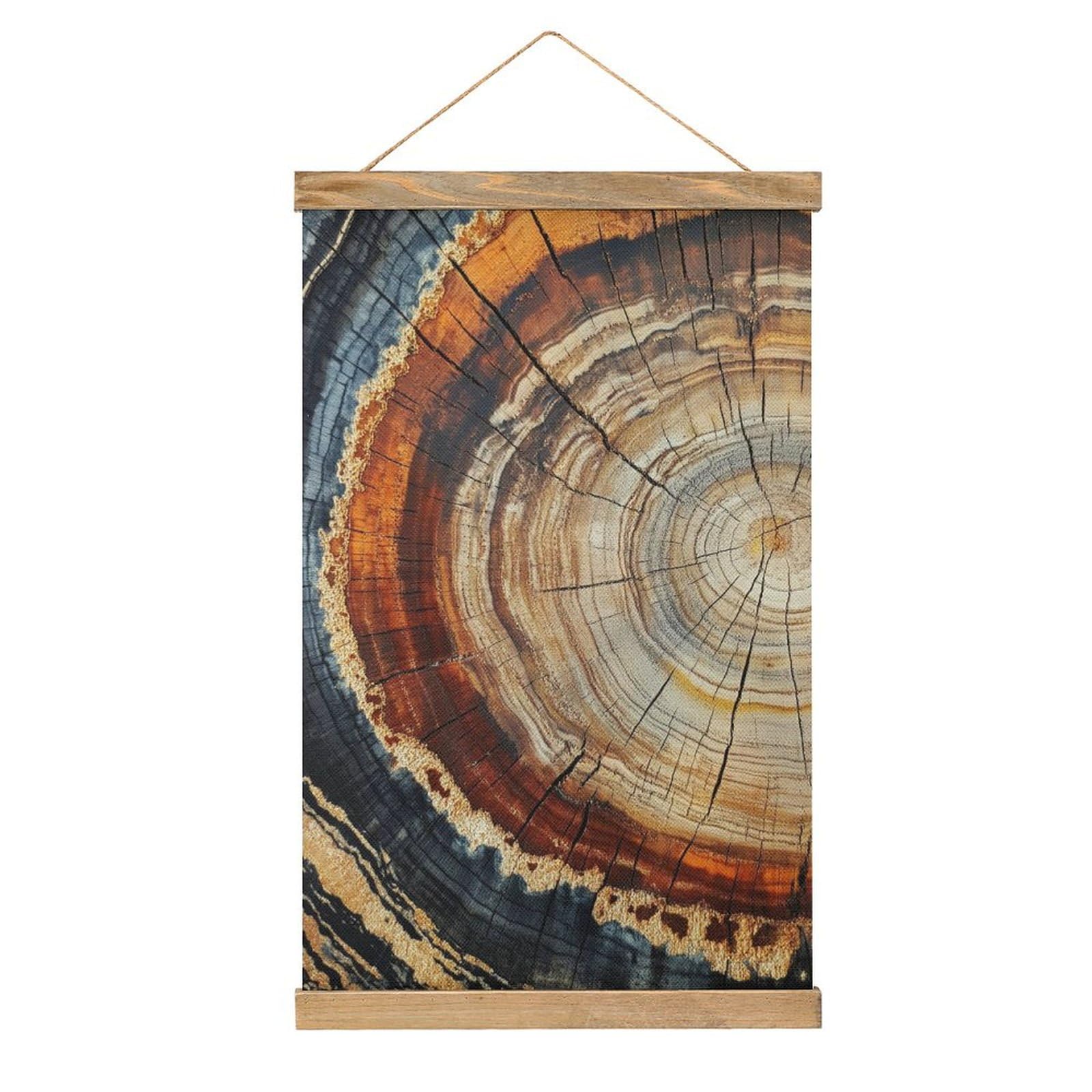Jubonexis Cross Section of An Old Tree Trunk Canvas Painting Wood Frames Poster Hanger Hanging Picture Kit Wall Art