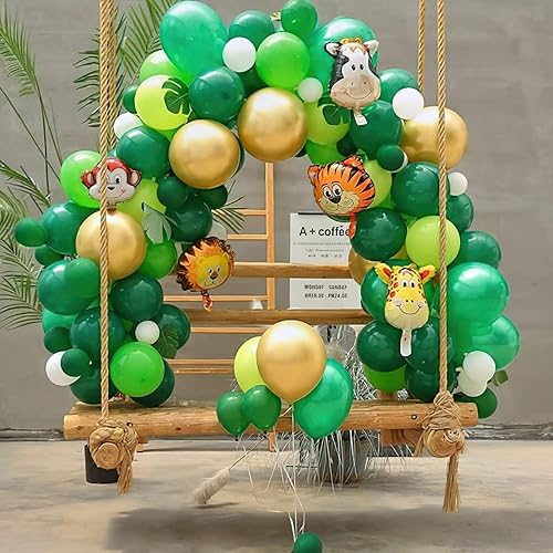 Miniatura 2 de 120 globos verdes de 5 pulgadas y globos blancos, 120 unidades de 5 pulgadas
