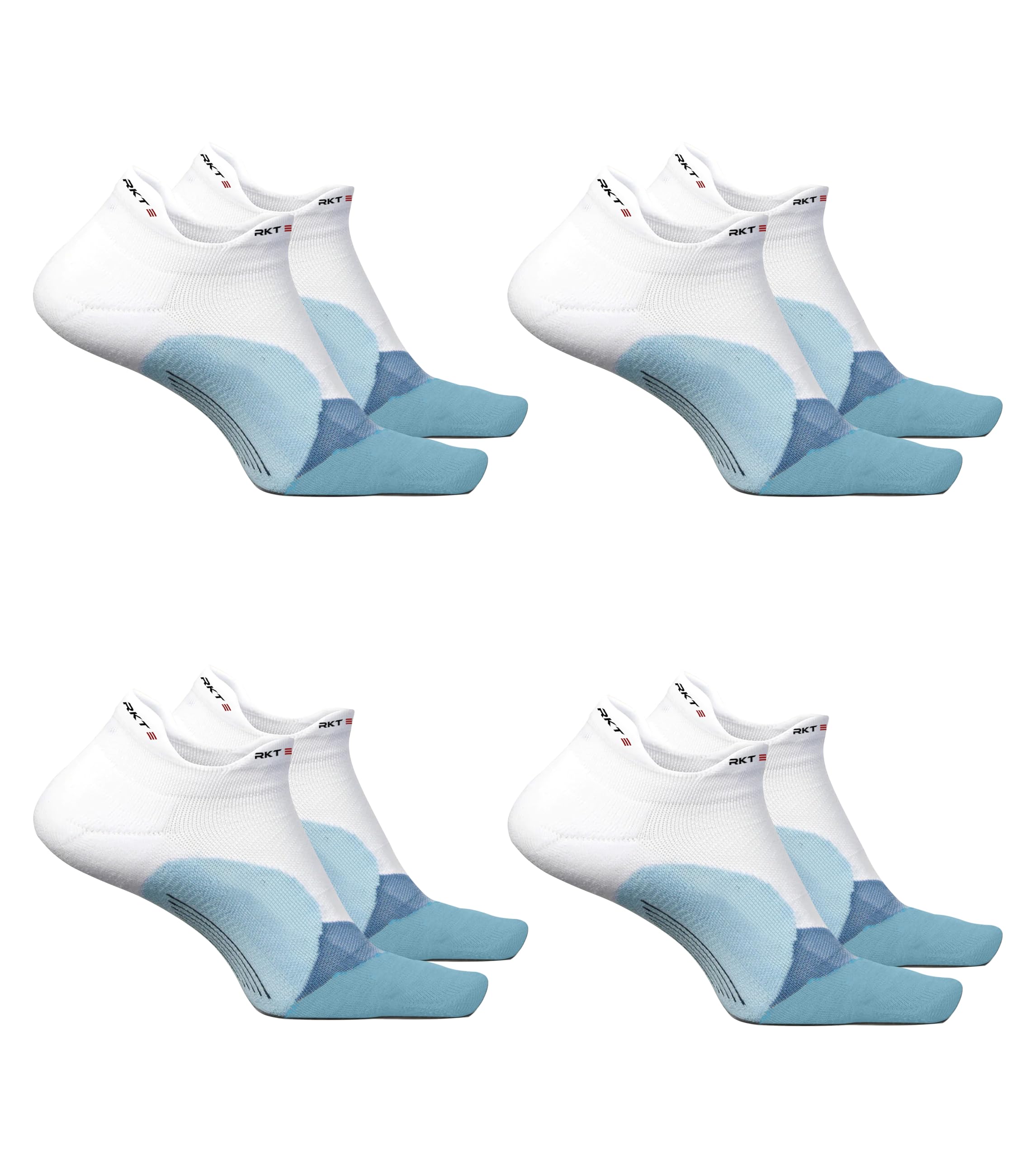rktx Men & Women Ankle Length Socks, Free-Size, Multicolour, Pack of 4, Athletic Socks (IN, Alpha, Free Size, 4, 2 ➤ White Blue Sky)-picture-48