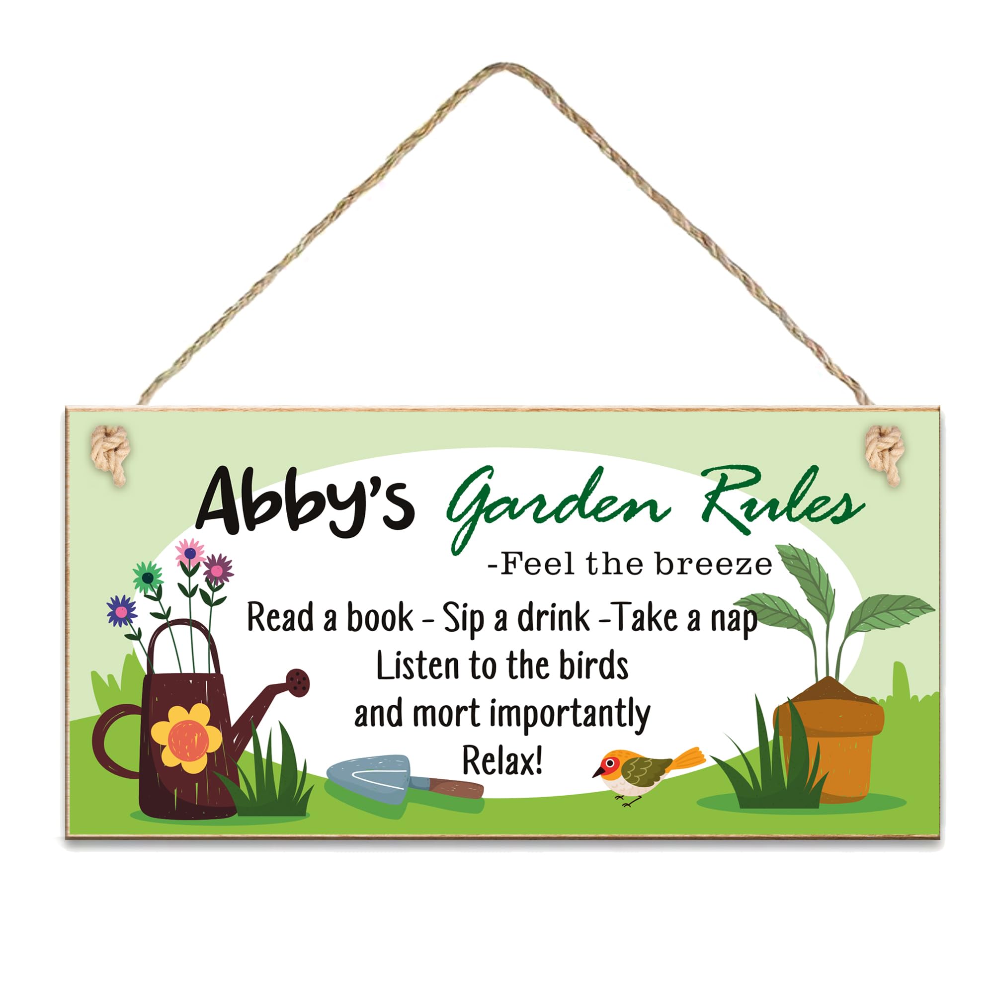 Personalised Garden Signs Custom Wooden Garden Signs Plaques for Outside Welcome Sign Gifts Yard Signs Hanging Wall Plaque Garden Rules Door Sign Home Decor(Design 4) โ image 1