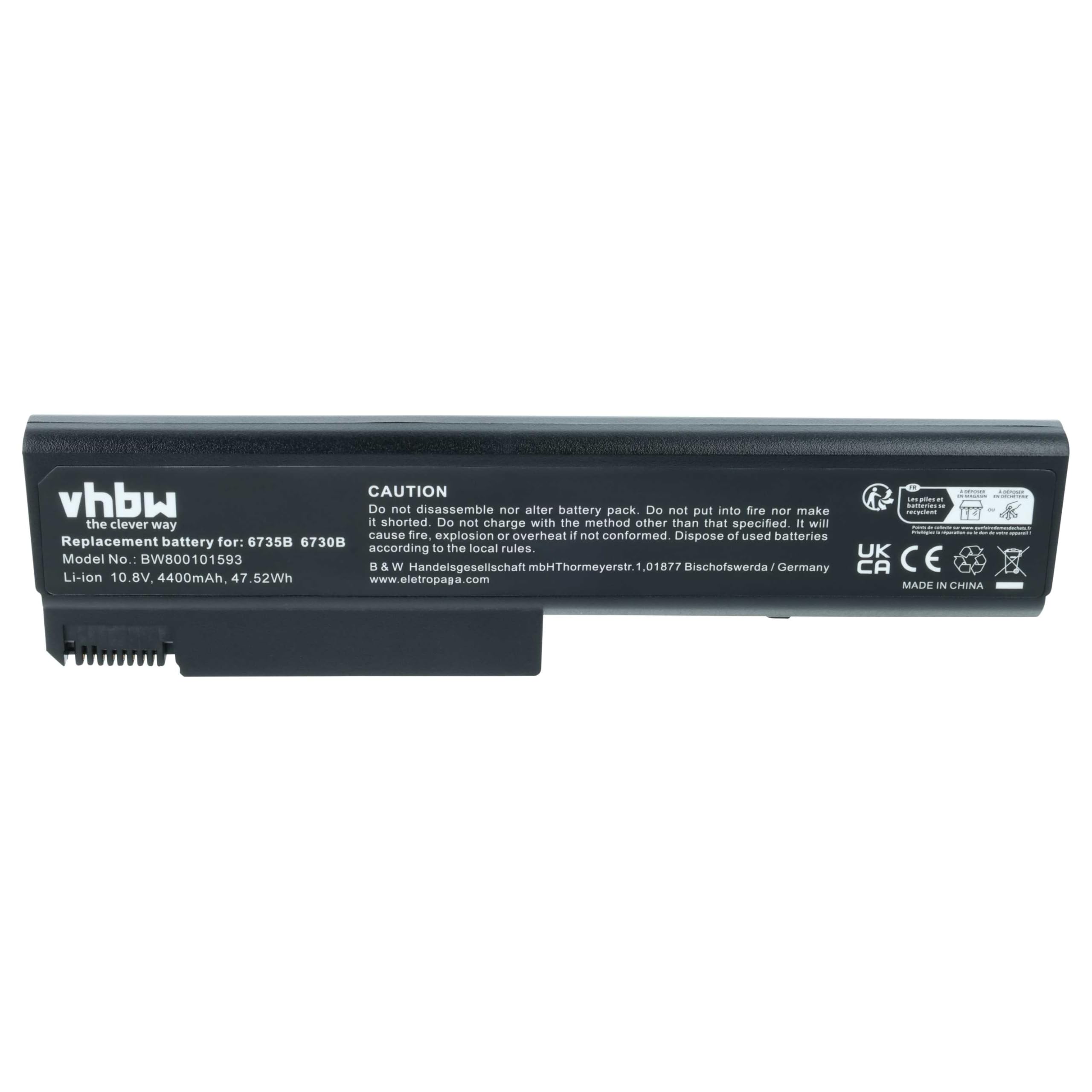 Vhbw Batteria Compatibile HP 6530b 6535b 6730b 4400mAh 10,8V: Ricambio Per Notebook - 4