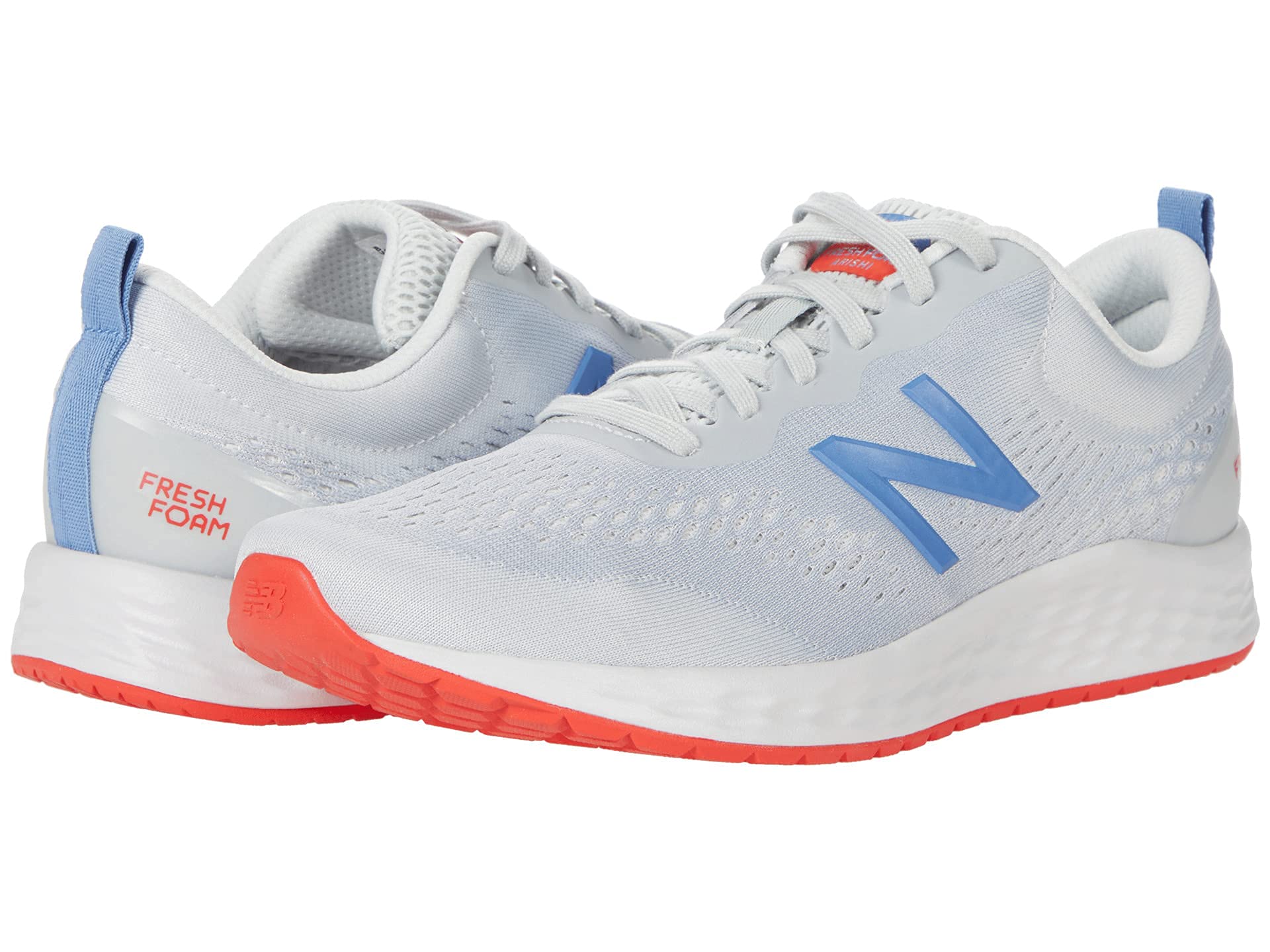 New Balance Women's Fresh Foam Arishi V3 Running Shoe, White/Blue/Orange, 6.5