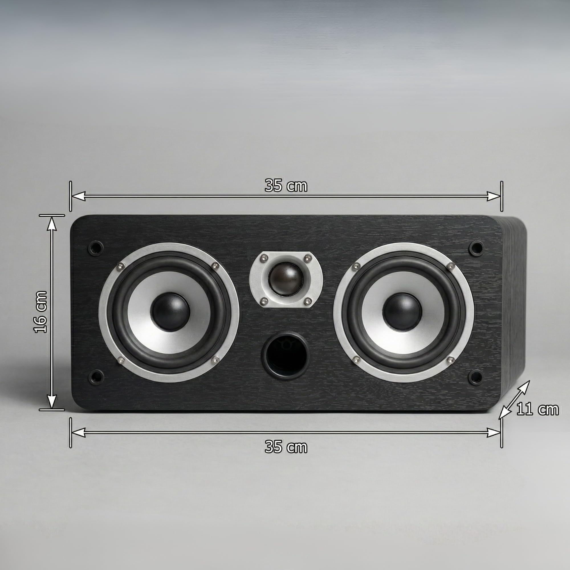 Dynavoice Magic CR-4 Nero Opaco – Diffusore Centrale Passivo 2 Vie, Woofer 2x4 + Tweeter 1", Solo 11 cm di Profondità, Bass Reflex Frontale, per Home Cinema.