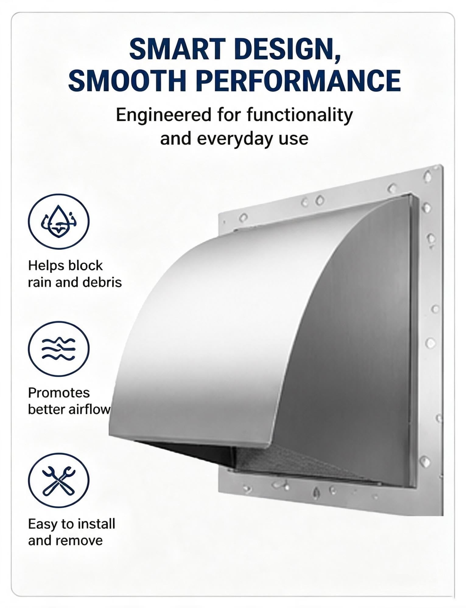 Rejilla Ventilación Exterior Acero Inoxidable 304