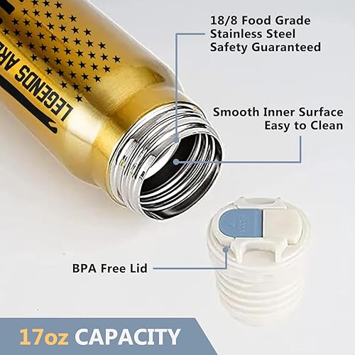 Vista 3 de October Legends - Vaso de acero inoxidable de 17 onzas, divertidos regalos de cumpleaños para hombres, él, papá, marido, novio, hijo, tío abuelo