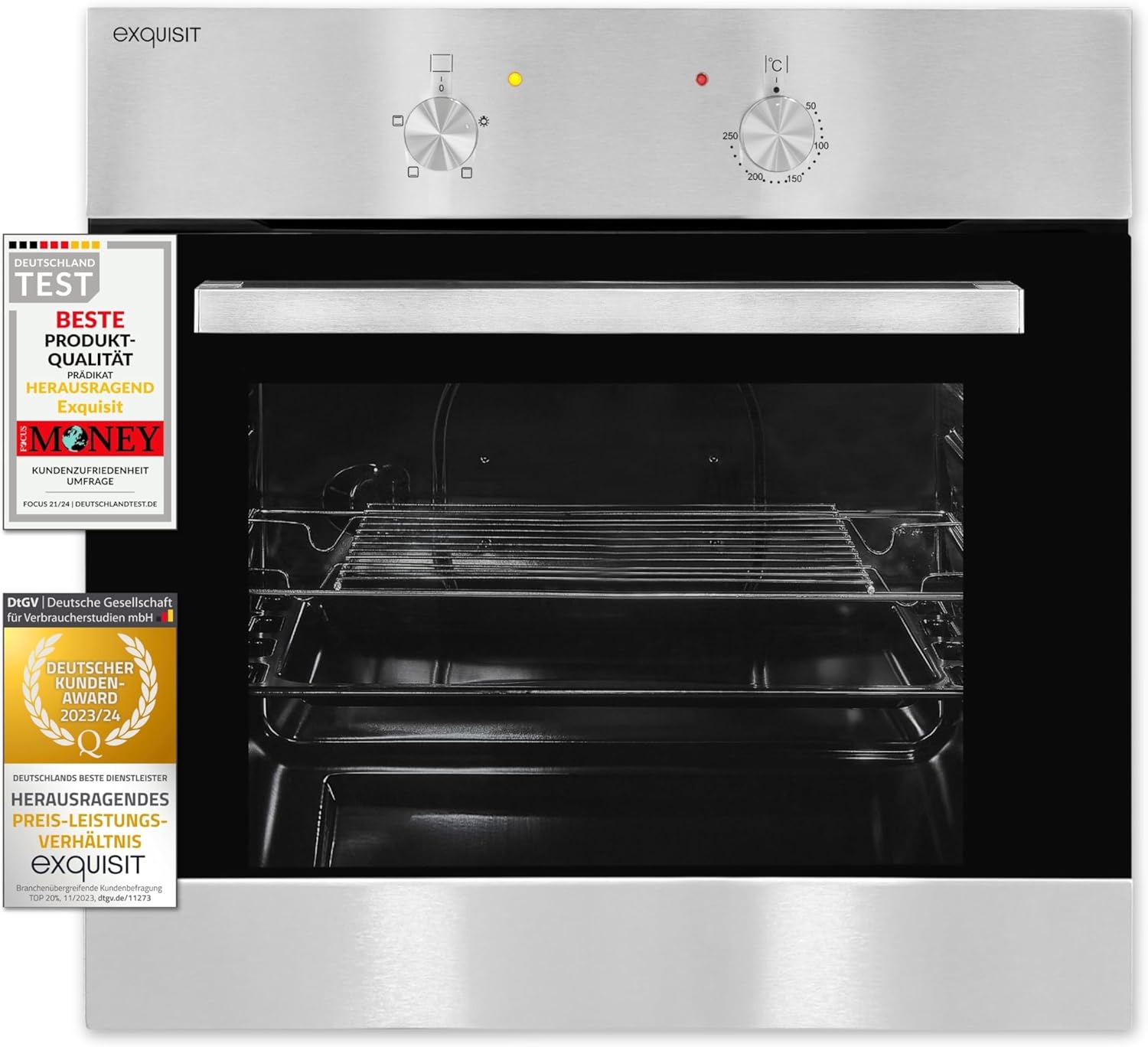 Exquisite EBE 555-1.1 Built-in Oven Oven 62 L Cooking Chamber Easy to Use Small Oven Silver [Energy Class A]