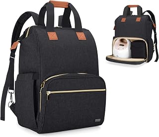 Teamoy Breast Pump Bag Compatible with Spectra S1,S2, Medela and Cooler Bag, Convertible Breast Pump Tote and Backpack with Laptop Sleeve for Working Moms, Black