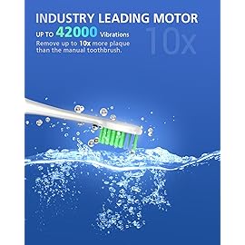 BAOVERI Electric Toothbrush for Adults & Kids,Rechargeable Ultrasonic Electric Toothbrush with 6 Dupont Brush Heads, IPX7 Waterproof, 5 Modes, 2 Minutes Smart Timer, 4 Hours Fast Charge for 60 Days